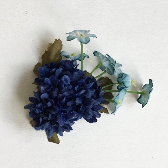 Vintage Millinery Flower Floral Handmade Hair Clips Set of 5 - Picture 7 of 11